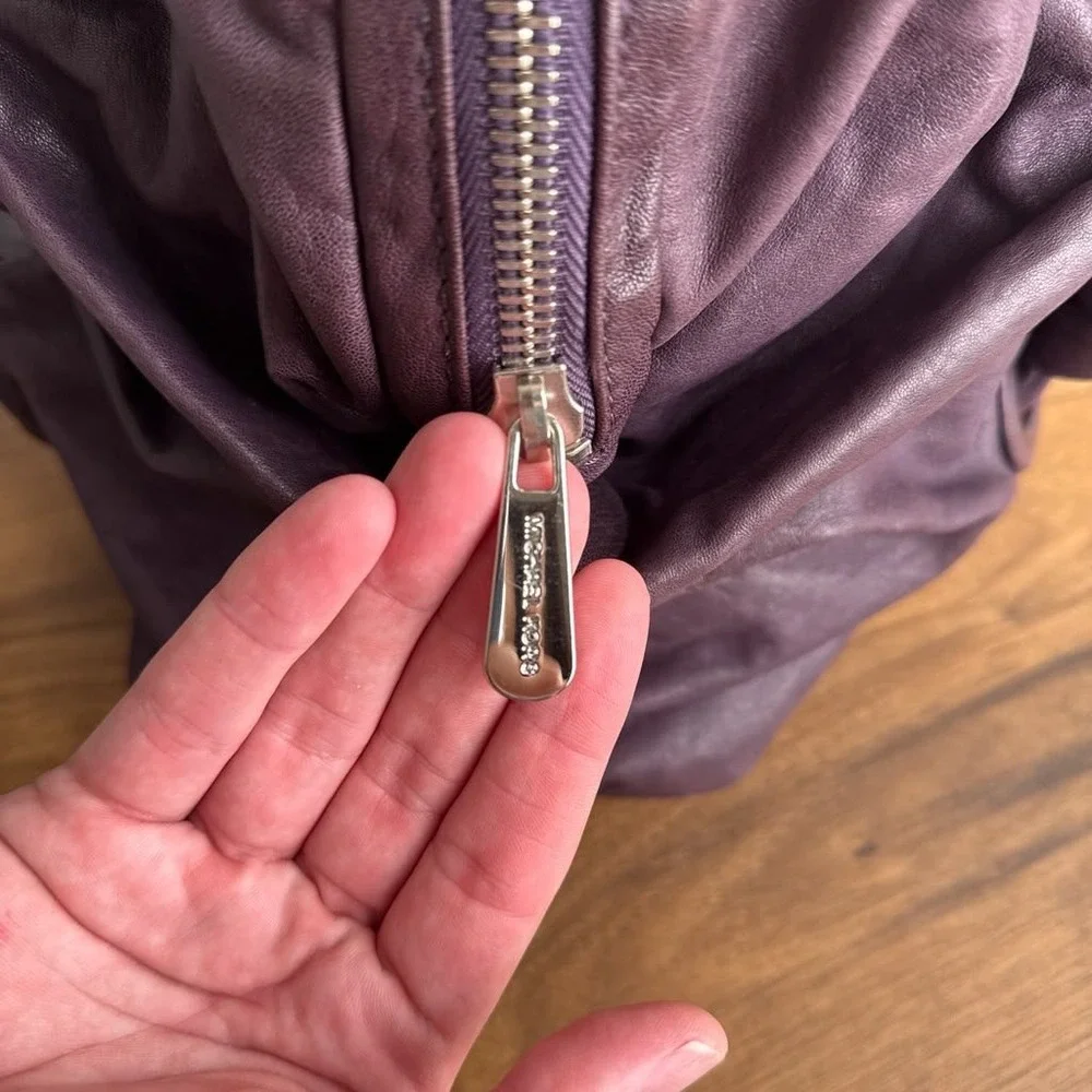 Michael Kors Zuma Y2K Purple Nappa Leather Knotted Satchel UNIQUE